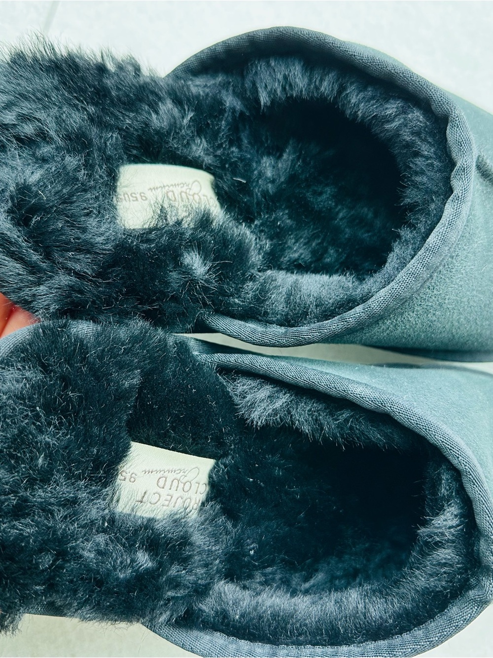 UGG Black Genuine Shearling Fur-Lined Slip-On Slippers